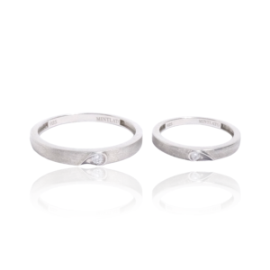 Matching Heart Couple Ring in Silver
