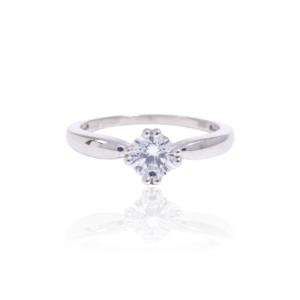 Solitaire Round Ring in Silver