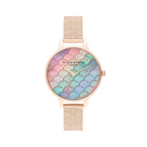 Olivia Burton Under The Sea Mermaid Tail, RG Boucle Mesh Watch