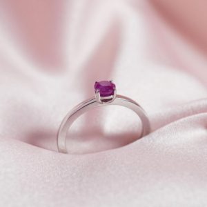 July Birthstone Ring in Silver