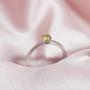 August Birthstone Ring in Silver