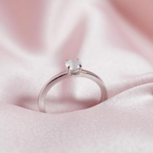 June Birthstone Ring in Silver