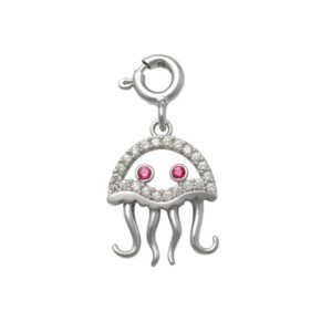 Cute Jelly Fish Charm in Silver