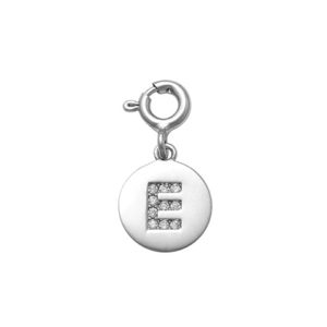 Letter E Charm  in Silver
