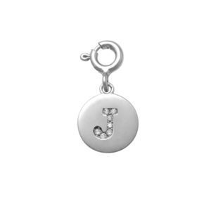 Letter J Charm in Silver