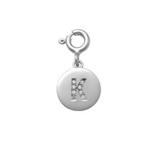 Letter K Charm in Silver