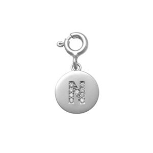 Letter N Charm in Silver