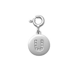 Letter U Charm in Silver