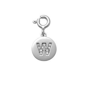 Letter W Charm in Silver