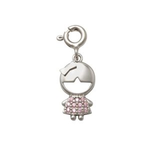 Cute Girl Charm in Silver
