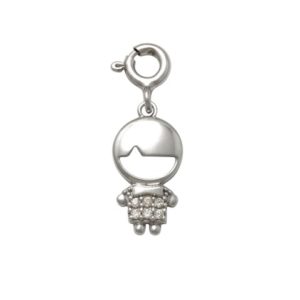 Cute Boy Charm in Silver