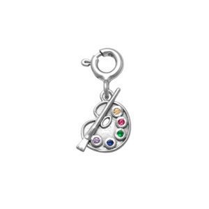 Artist Palette Charm in Silver