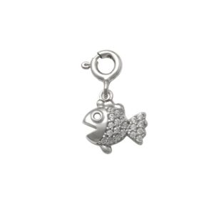 Cute Fish Charm in Silver