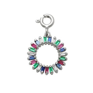 Colorful Round Charm in Silver