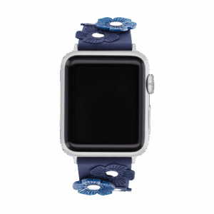 Coach Apple Watch® Strap Tea Rose Navy Silicone 38mm, 40mm and 41mm