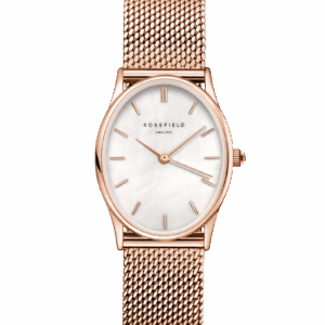 The Oval White MOP Rose Gold Mesh