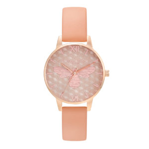 Olivia Burton Honey Bee Midi Dial Rose Gold & Coral Watch (OB16FB23)