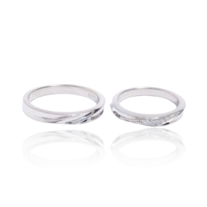 Wave Couple Ring in Silver
