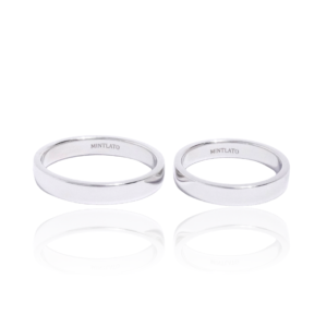 Classic Flat Couple Ring in Silver