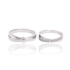 Ribbon Couple Ring in Silver