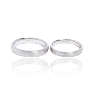 Classic Satin Finished Couple Ring in Silver