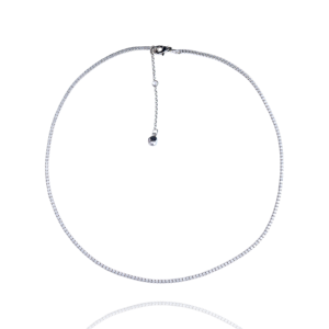 Minimal Tennis Necklace in Silver