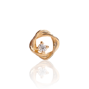 14K Yellow Gold Screw Back Earring