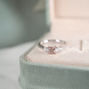 Square Cushion 18K White Gold Ring (Lab Grown Diamond Ring)