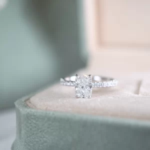 Cushion 18K White Gold Ring (Lab Grown Diamond Ring)